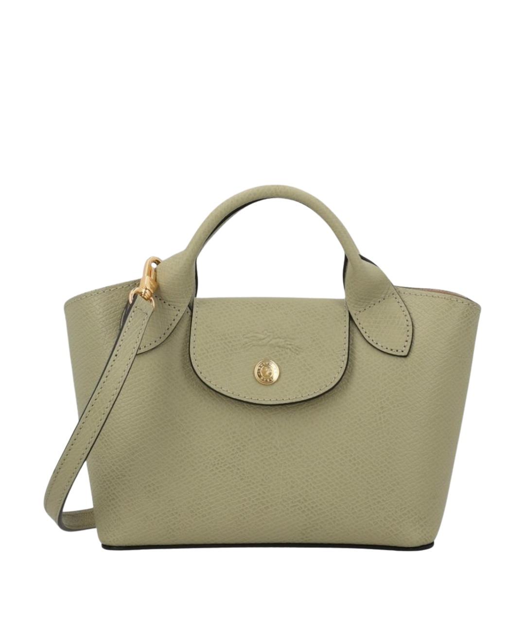 LONGCHAMP Зеленая кожаная сумка тоут, фото 1
