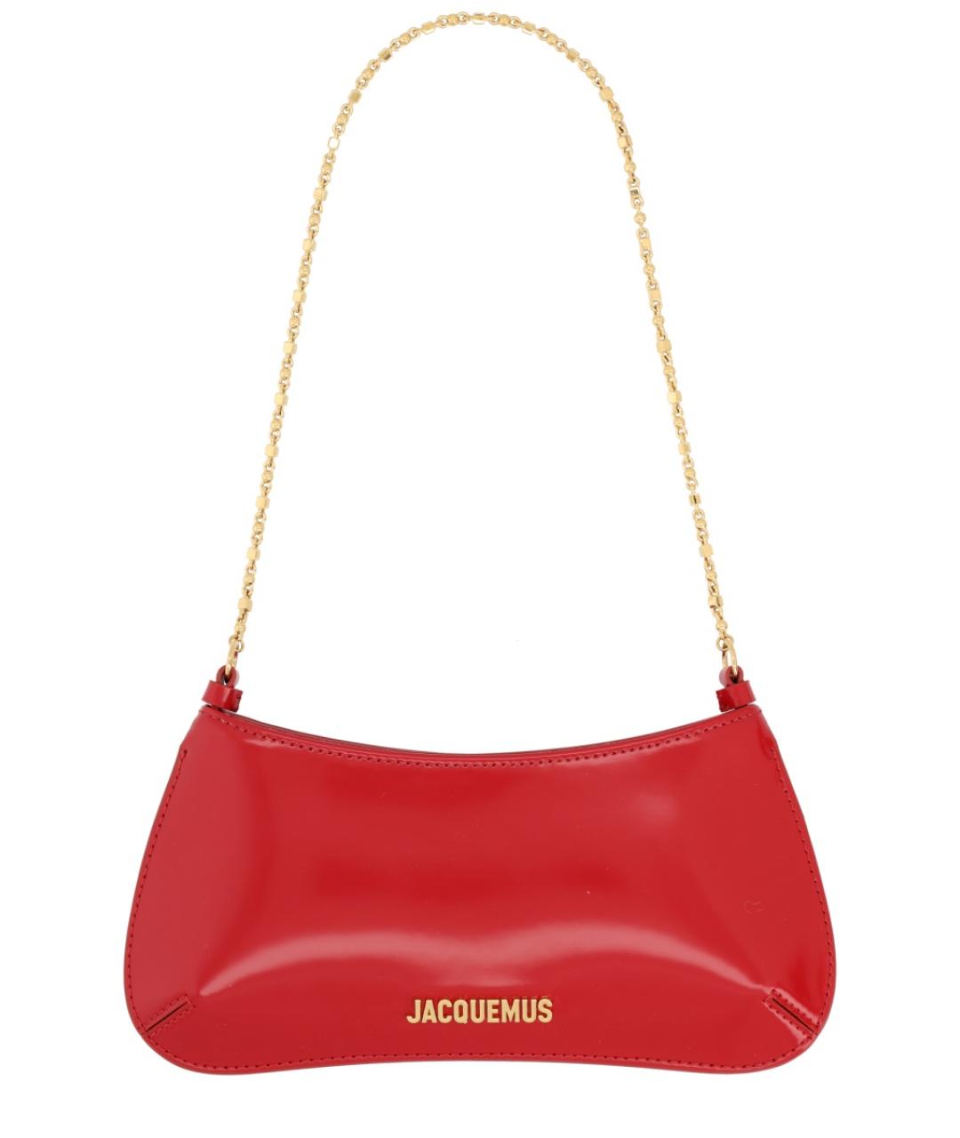 JACQUEMUS Красная кожаная сумка через плечо, фото 2