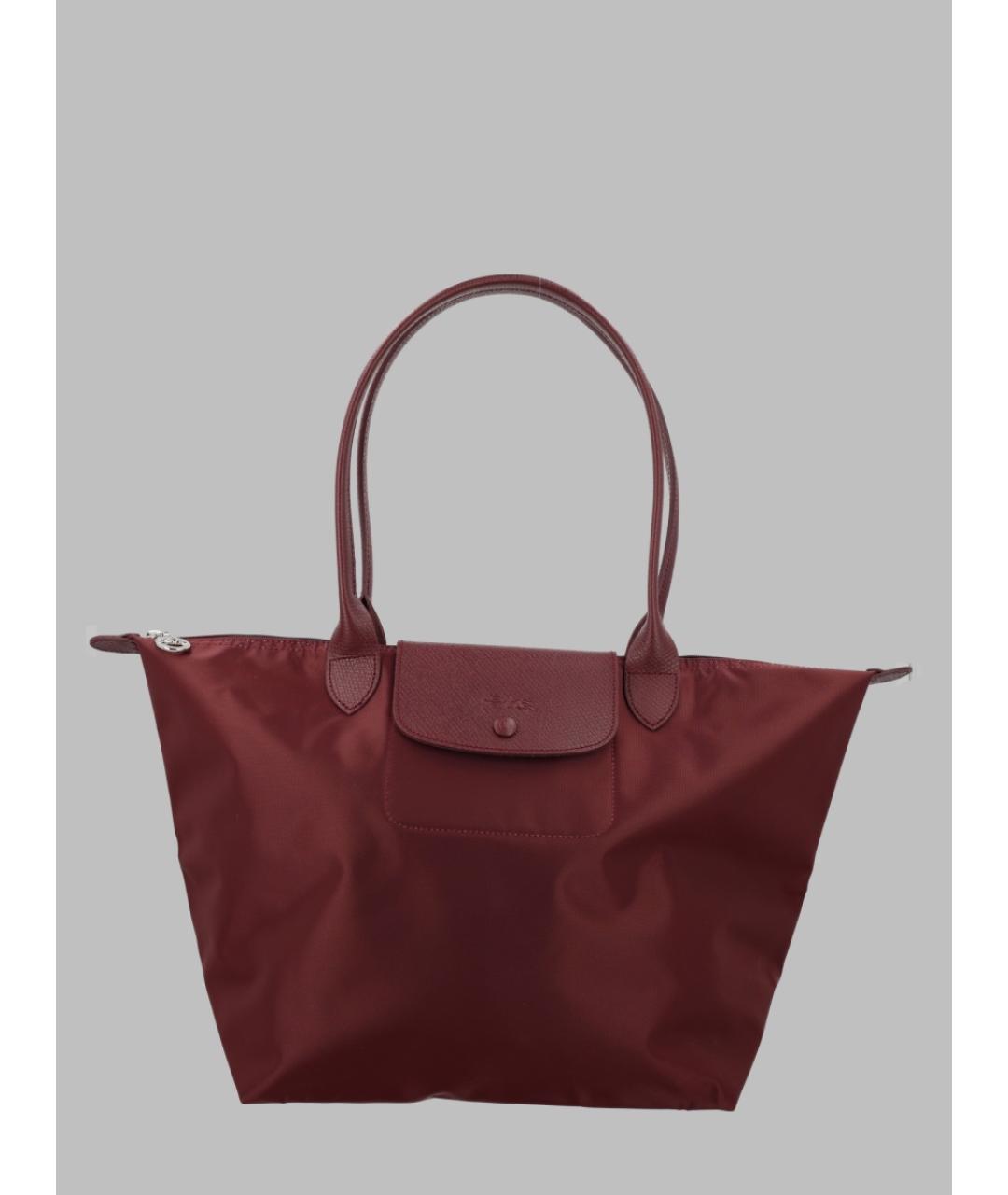 LONGCHAMP Бордовая синтетическая сумка тоут, фото 3