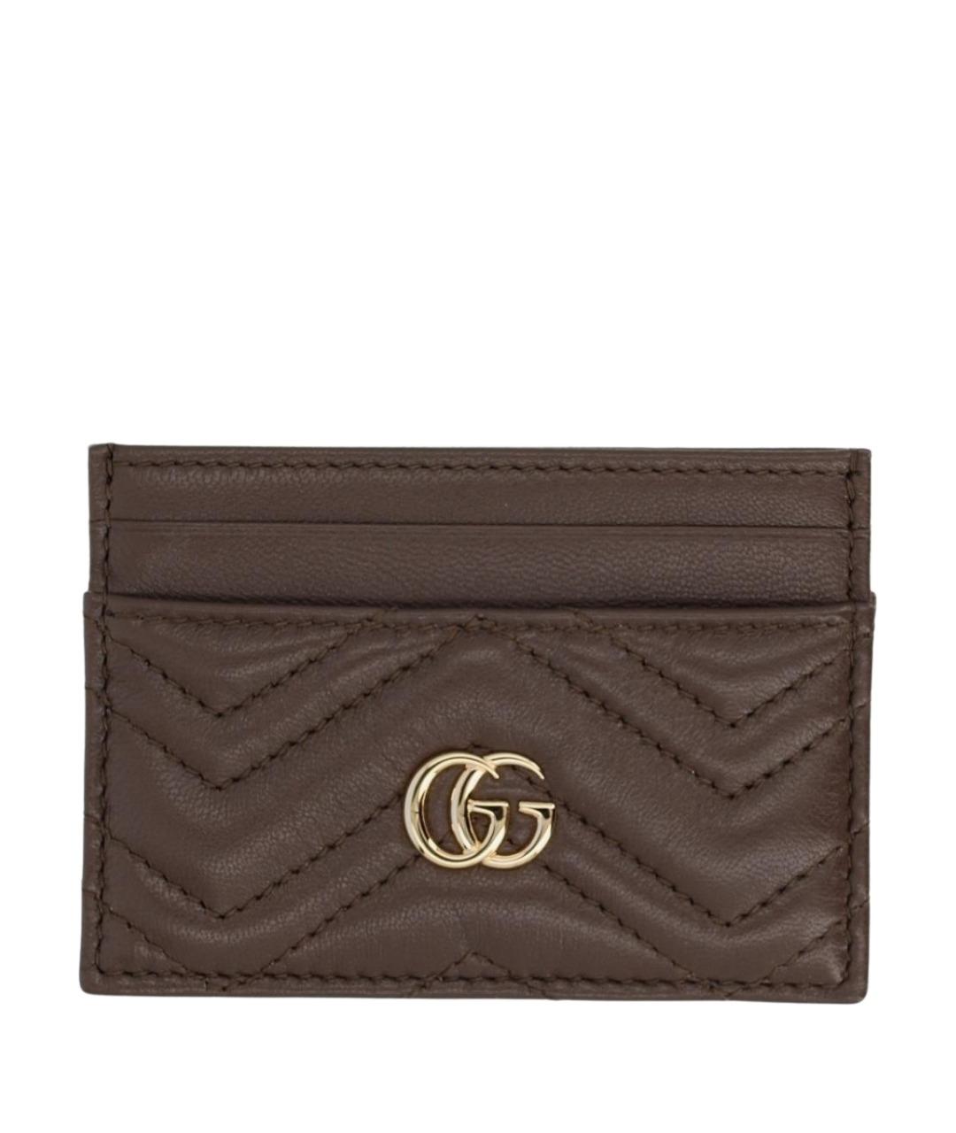 GUCCI Коричневый кожаный кардхолдер, фото 1