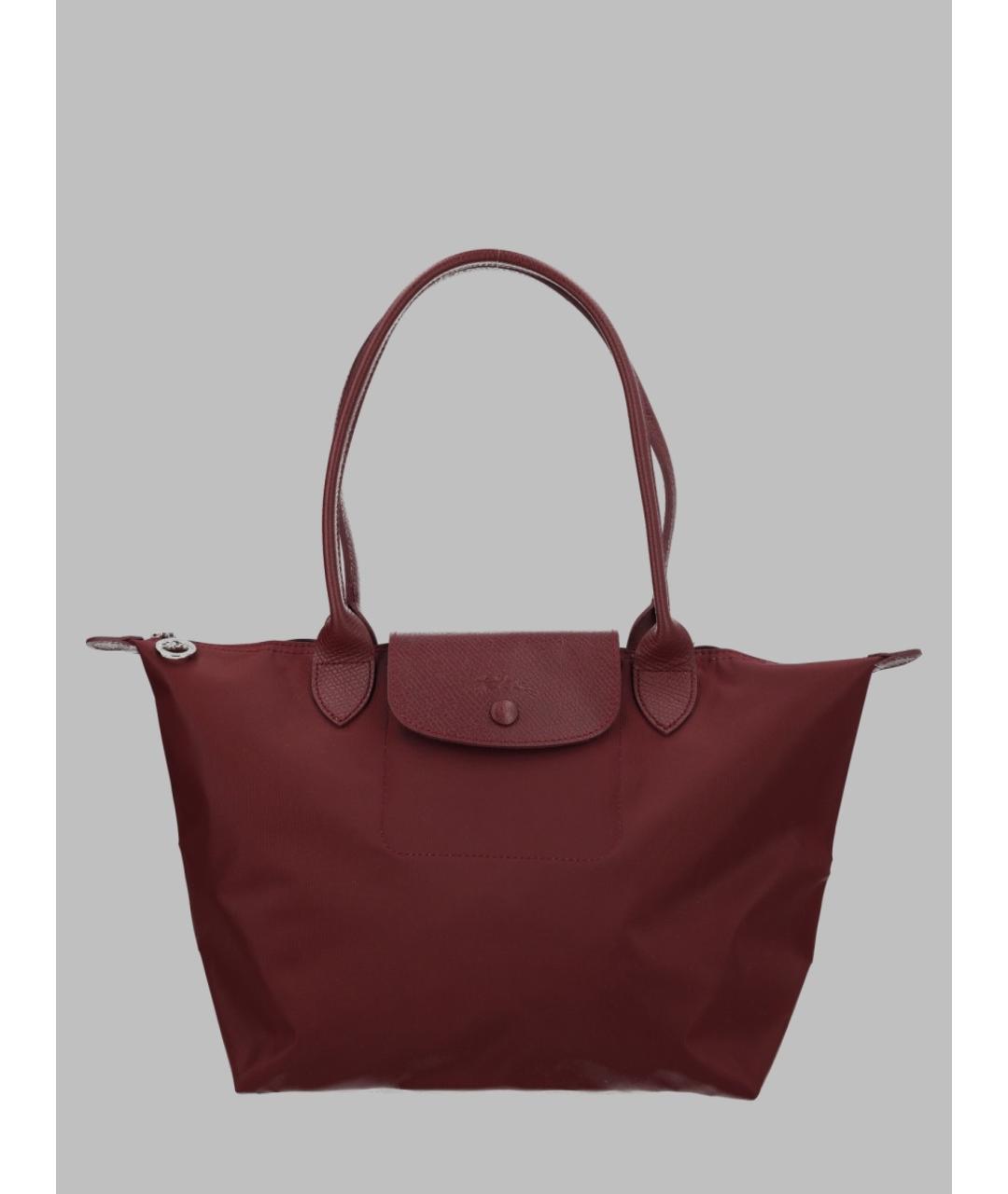 LONGCHAMP Бордовая синтетическая сумка через плечо, фото 3