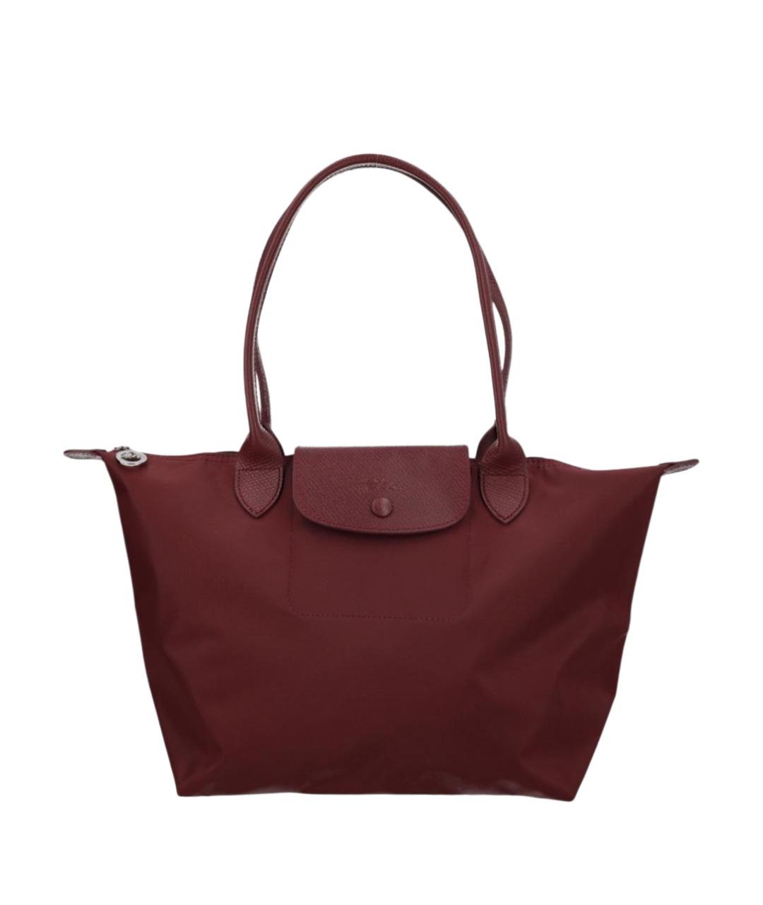 LONGCHAMP Бордовая синтетическая сумка через плечо, фото 1