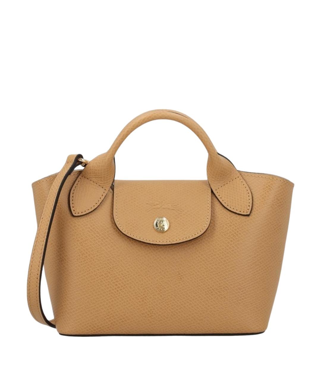 LONGCHAMP Бежевая кожаная сумка тоут, фото 1