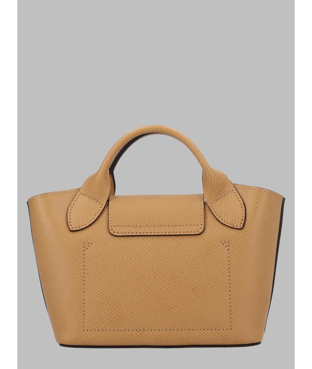LONGCHAMP Бежевая кожаная сумка тоут, фото 2