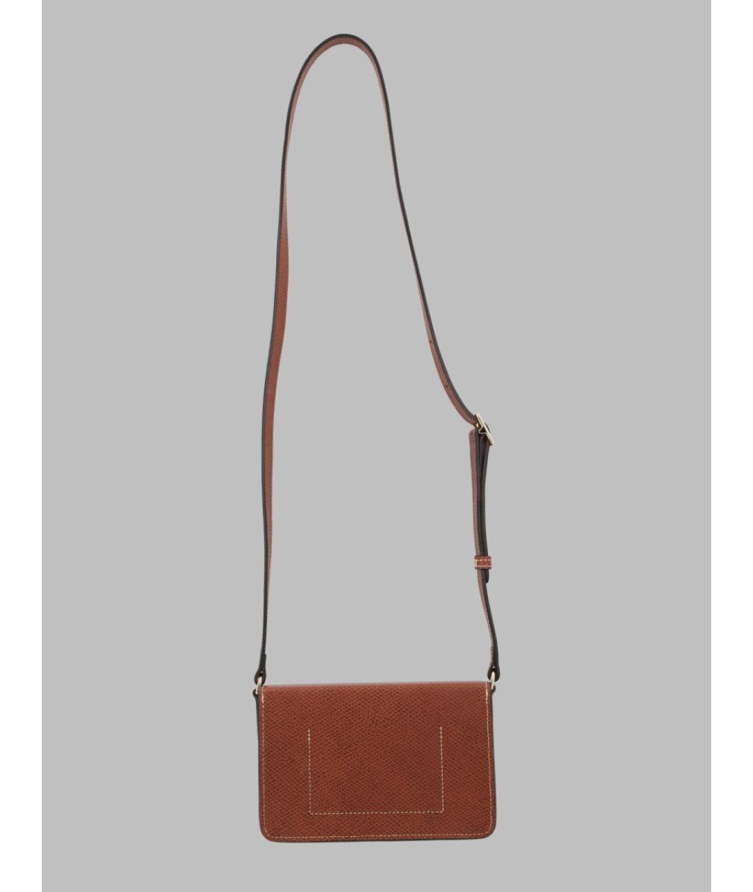 LONGCHAMP Коричневая кожаная сумка через плечо, фото 2