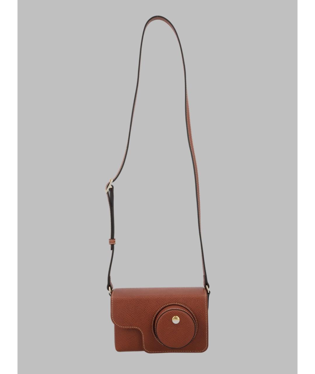 LONGCHAMP Коричневая кожаная сумка через плечо, фото 3