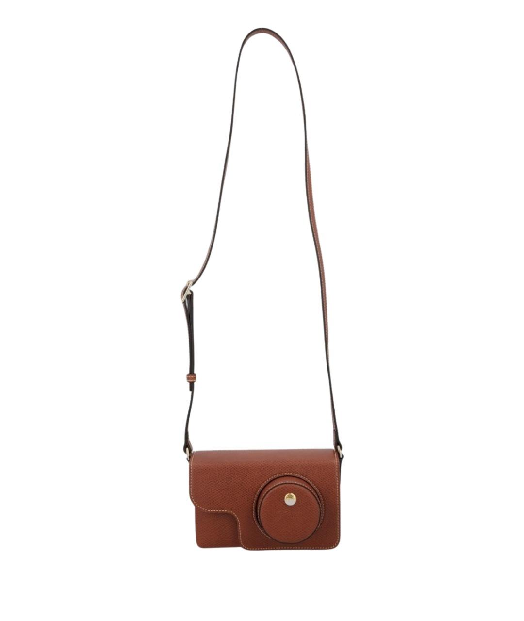 LONGCHAMP Коричневая кожаная сумка через плечо, фото 1
