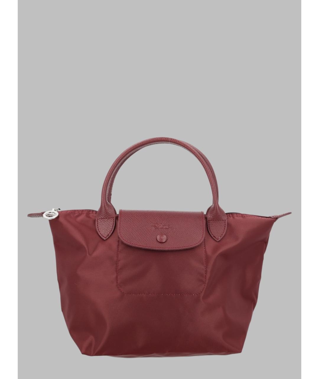 LONGCHAMP Бордовая синтетическая сумка тоут, фото 3