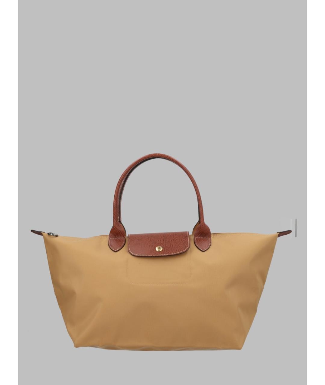 LONGCHAMP Бежевая синтетическая сумка тоут, фото 3