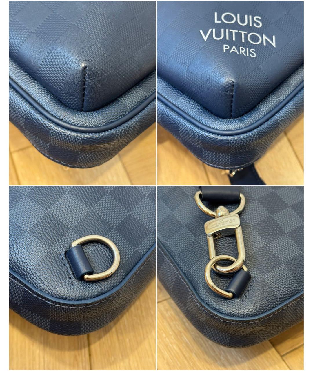 LOUIS VUITTON Темно-синяя кожаная сумка на плечо, фото 5