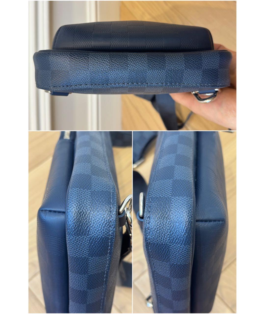 LOUIS VUITTON Темно-синяя кожаная сумка на плечо, фото 6