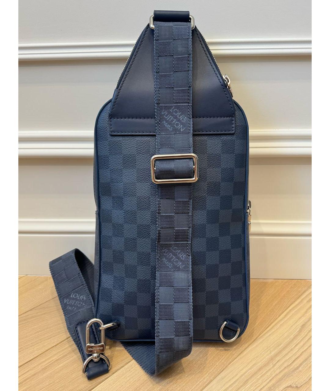 LOUIS VUITTON Темно-синяя кожаная сумка на плечо, фото 2