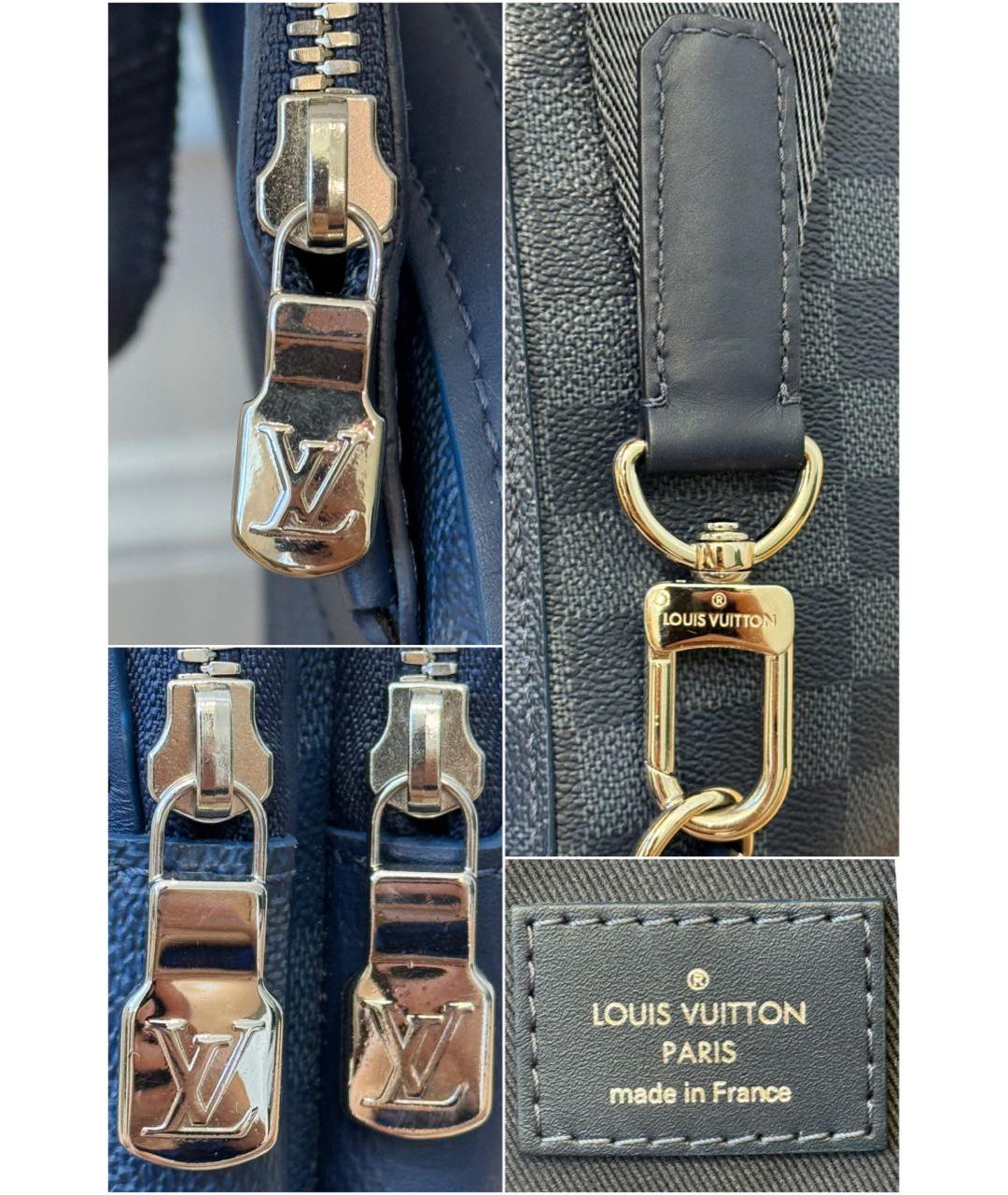 LOUIS VUITTON Темно-синяя кожаная сумка на плечо, фото 7