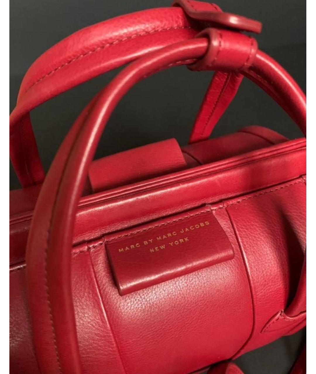 MARC JACOBS Бордовая кожаная сумка с короткими ручками, фото 3