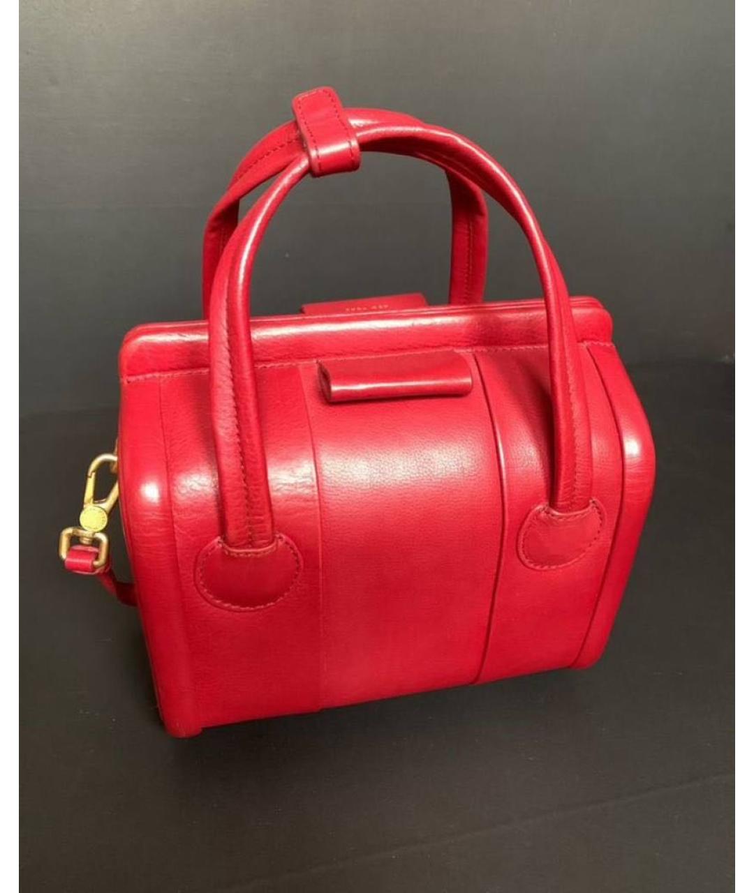 MARC JACOBS Бордовая кожаная сумка с короткими ручками, фото 4