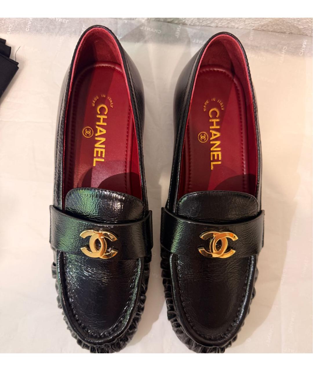 CHANEL Черные кожаные лоферы, фото 2