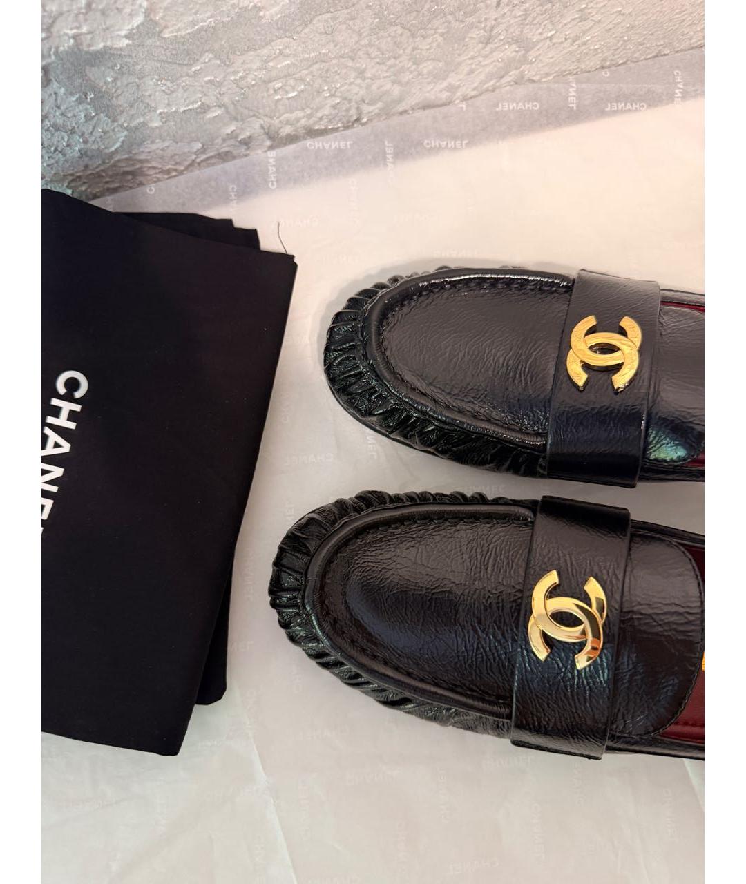 CHANEL Черные кожаные лоферы, фото 5