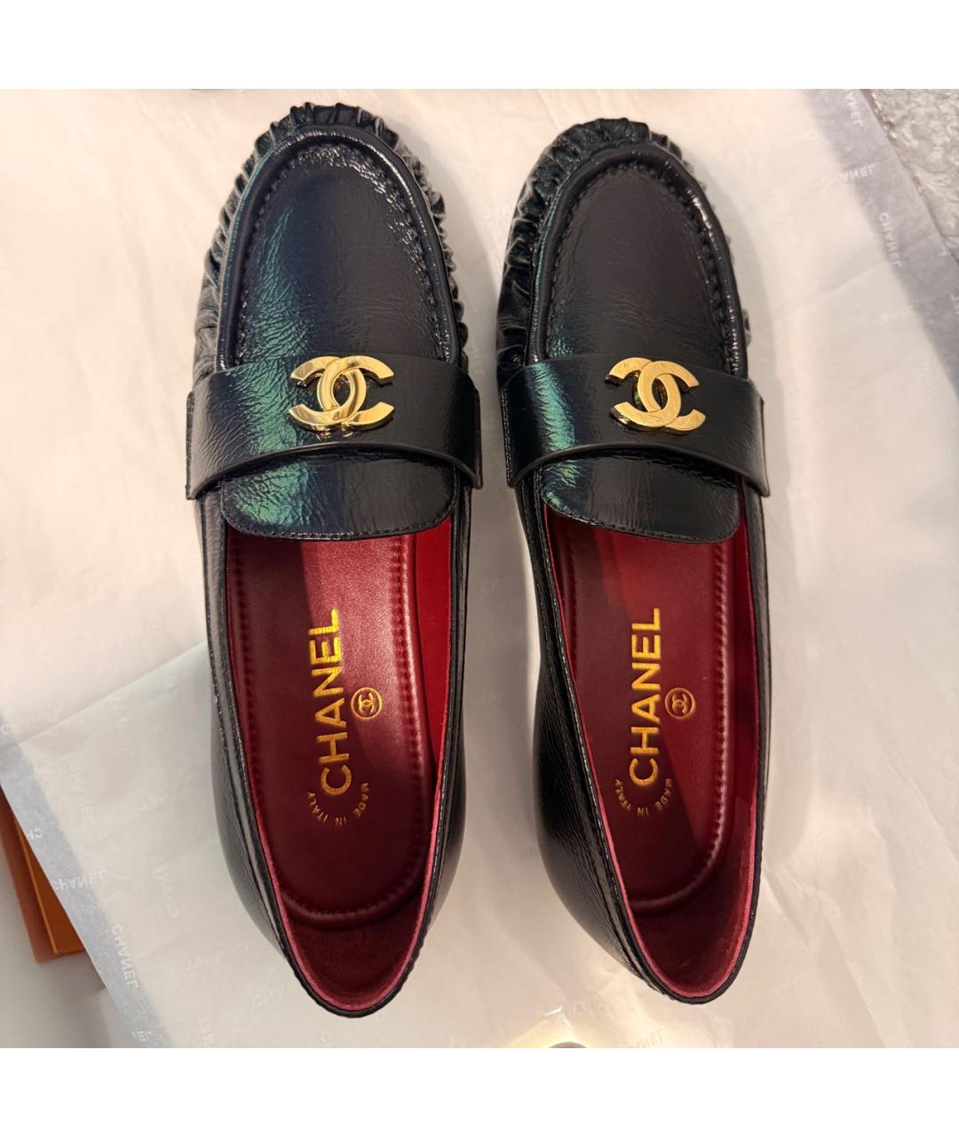 CHANEL Черные кожаные лоферы, фото 3