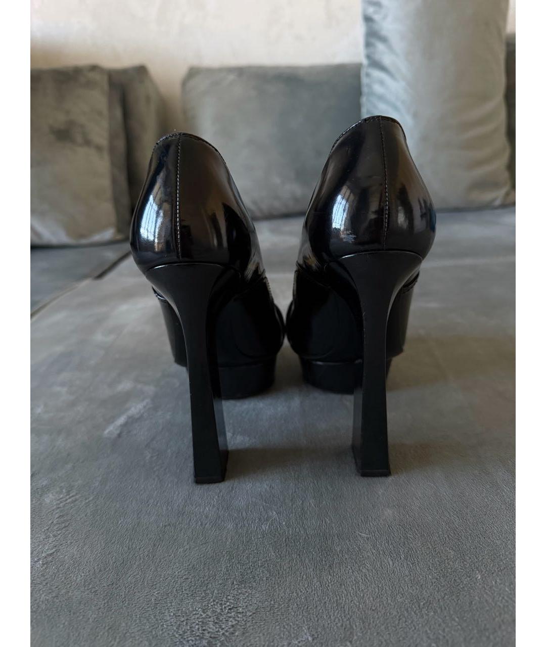 ALEXANDER MCQUEEN Черные кожаные туфли, фото 4