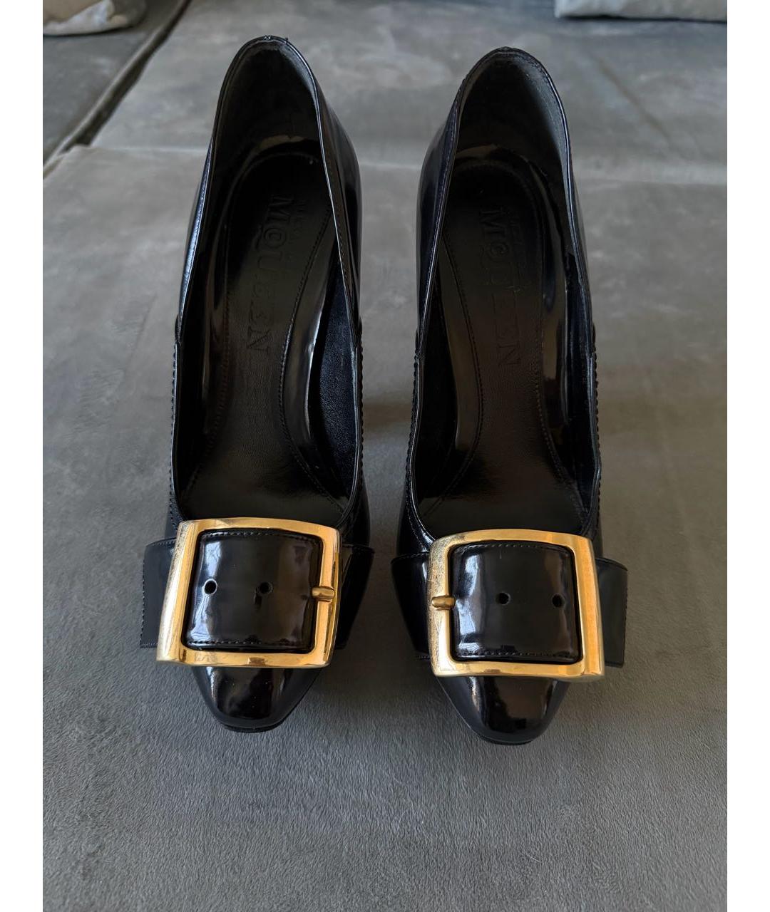 ALEXANDER MCQUEEN Черные кожаные туфли, фото 2