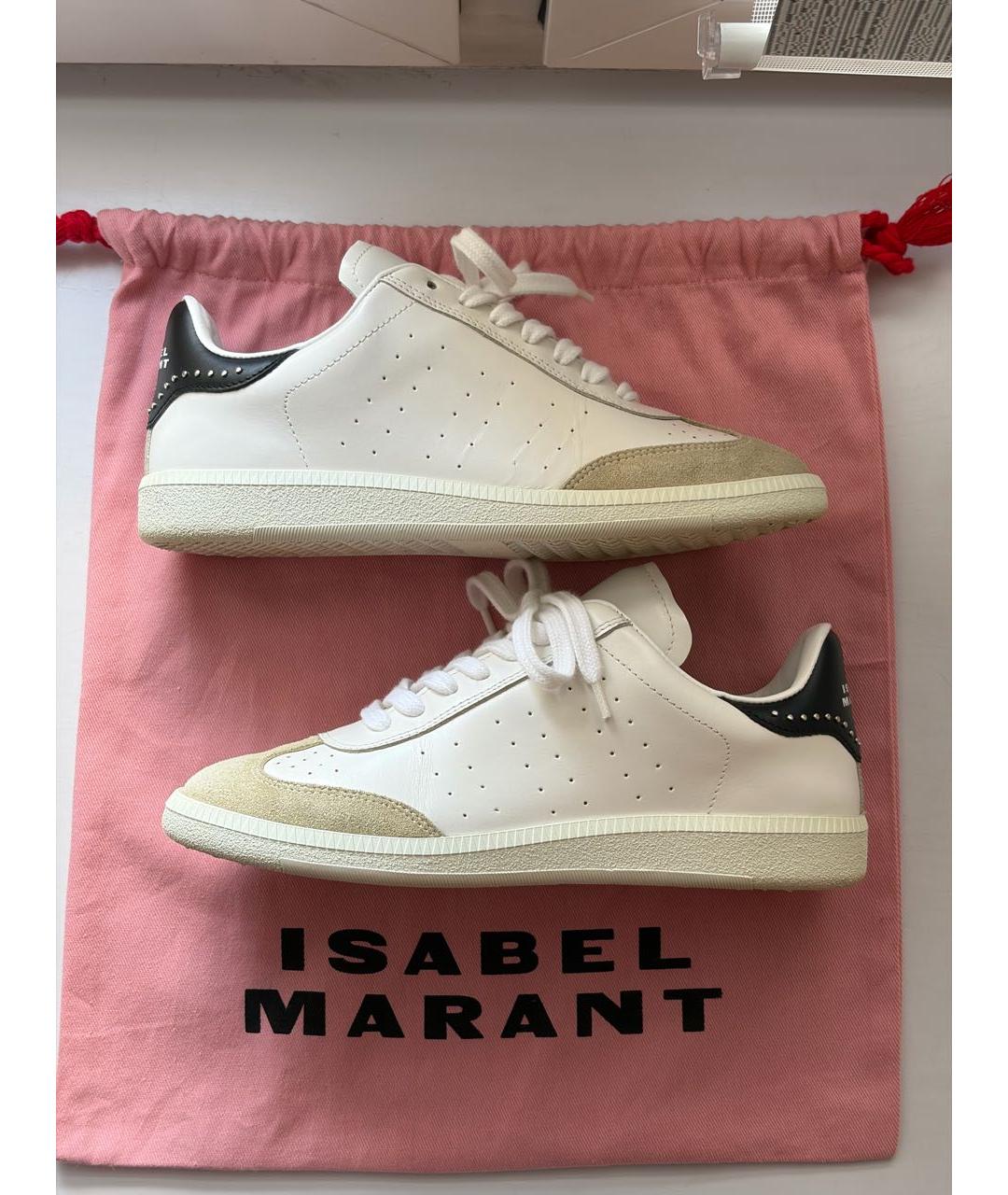 ISABEL MARANT Белые кожаные кроссовки, фото 8