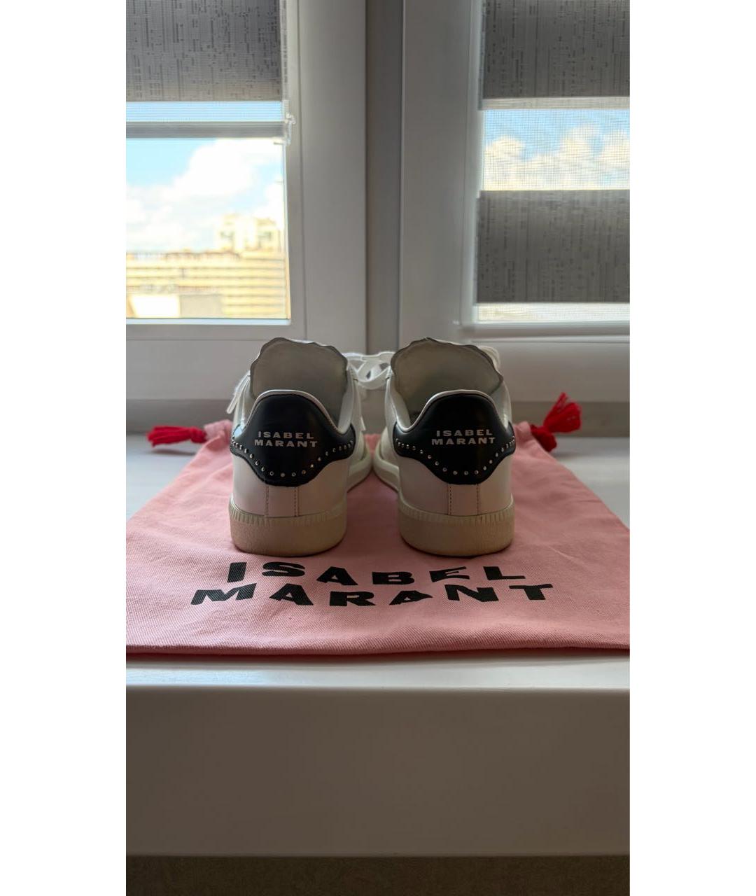 ISABEL MARANT Белые кожаные кроссовки, фото 6