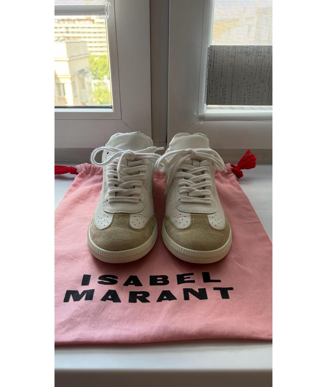 ISABEL MARANT Белые кожаные кроссовки, фото 4