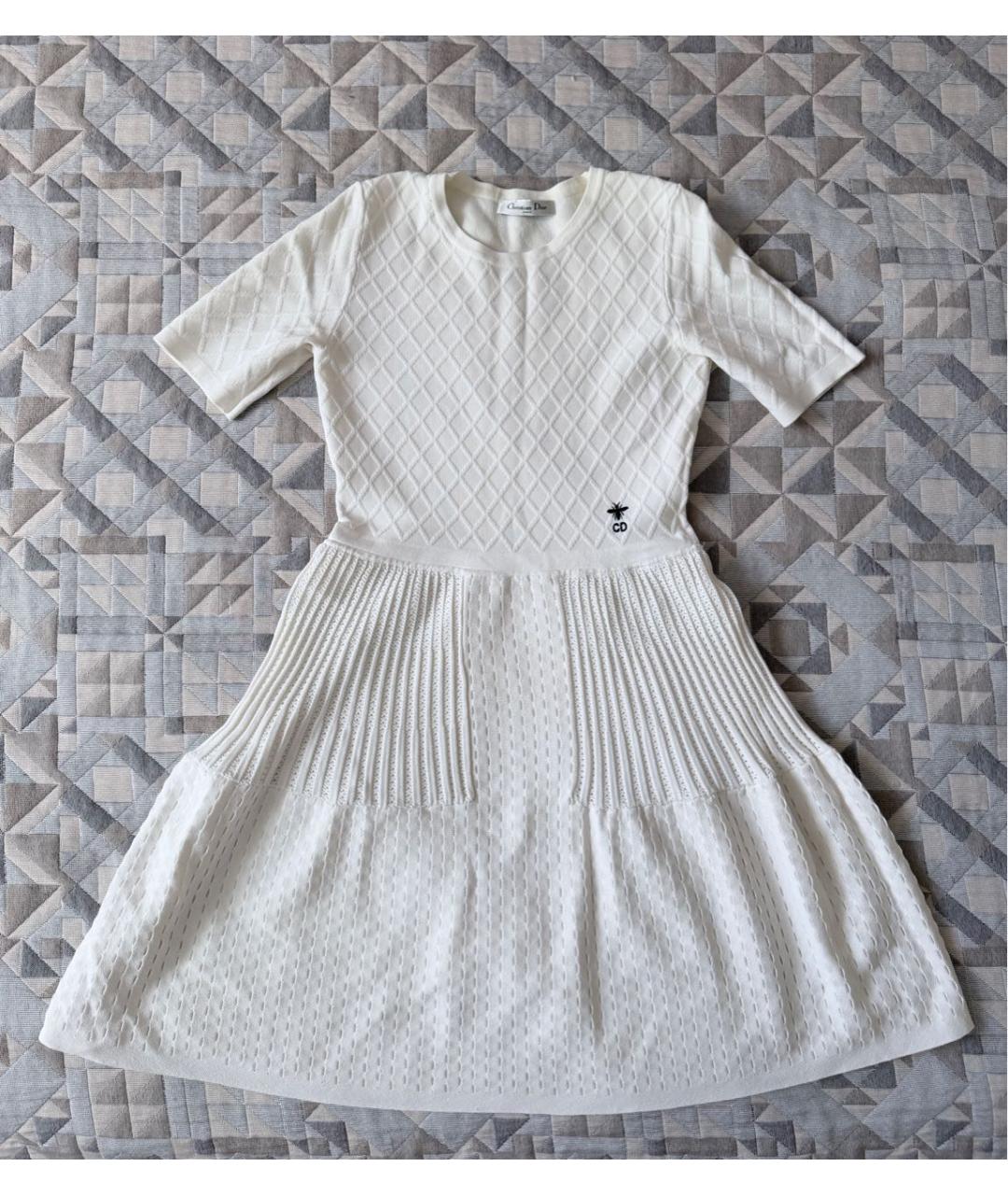 CHRISTIAN DIOR Белое вискозное повседневное платье, фото 2