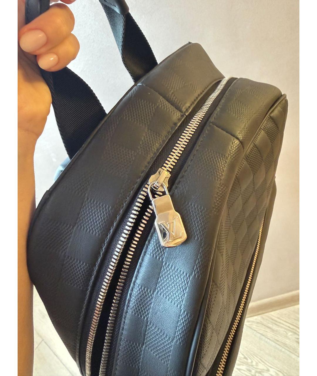 LOUIS VUITTON Черный кожаный рюкзак, фото 4