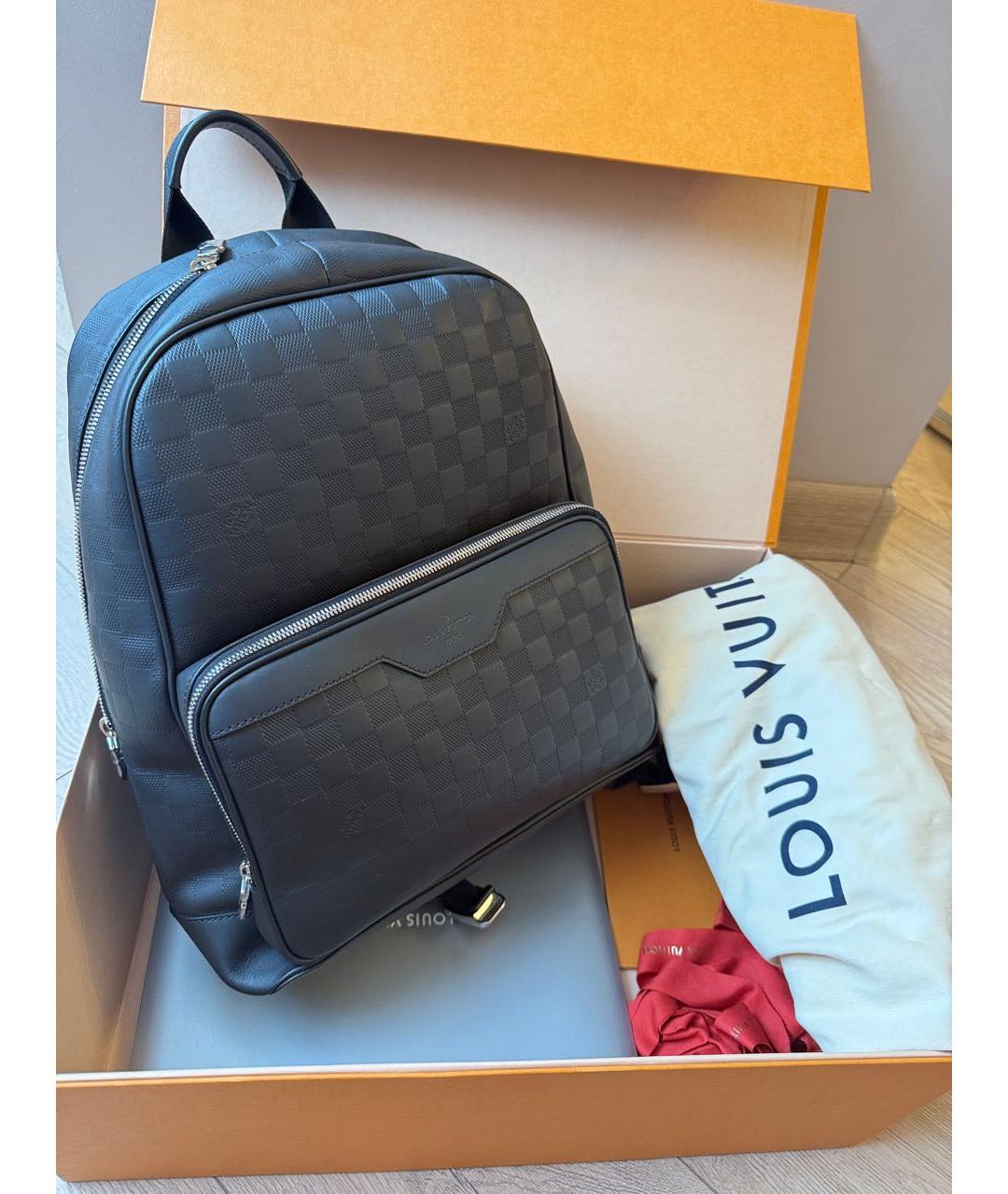 LOUIS VUITTON Черный кожаный рюкзак, фото 2
