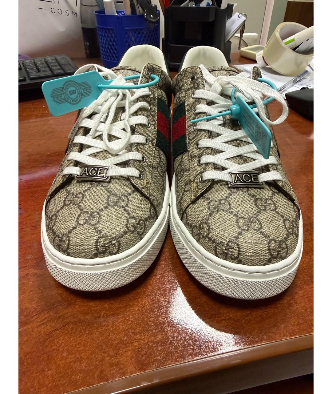 GUCCI Зеленые кожаные кеды, фото 2