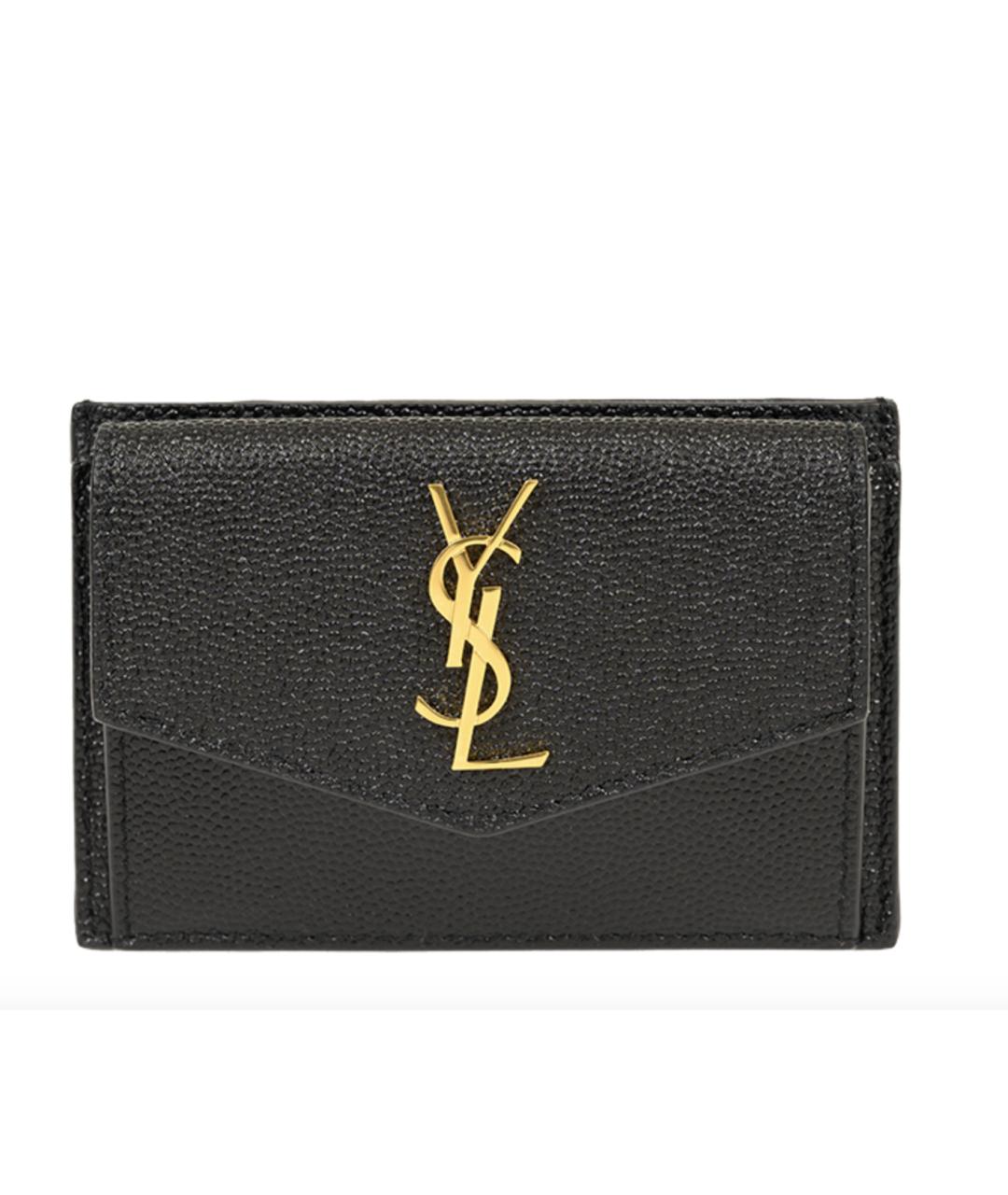 SAINT LAURENT Черный кожаный кардхолдер, фото 3