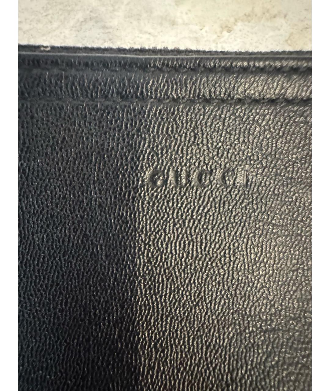 GUCCI Черная кожаная сумка тоут, фото 5