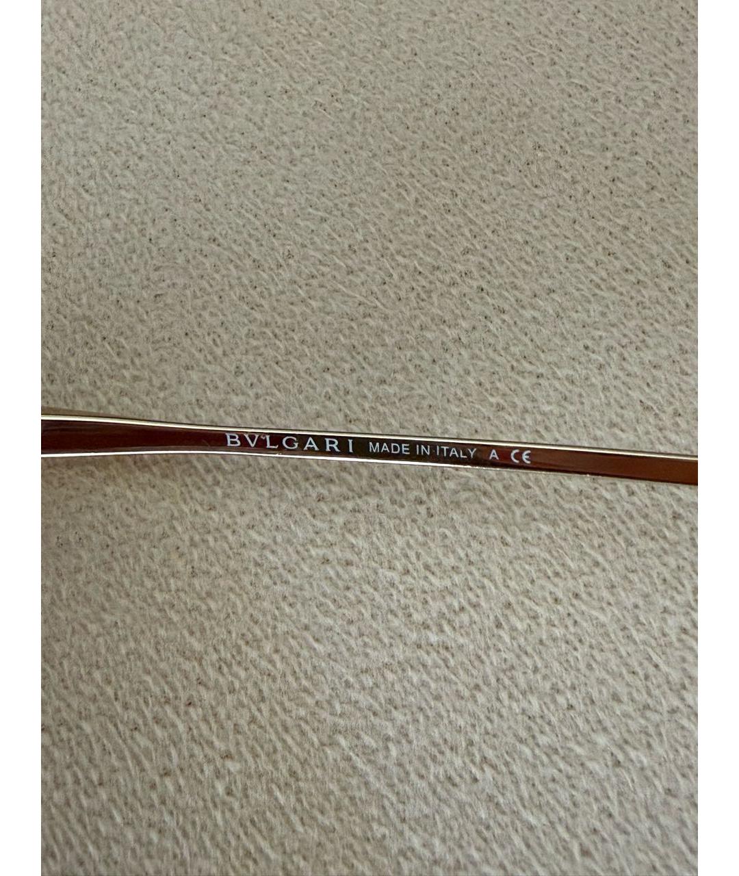 BVLGARI Золотые металлические солнцезащитные очки, фото 4