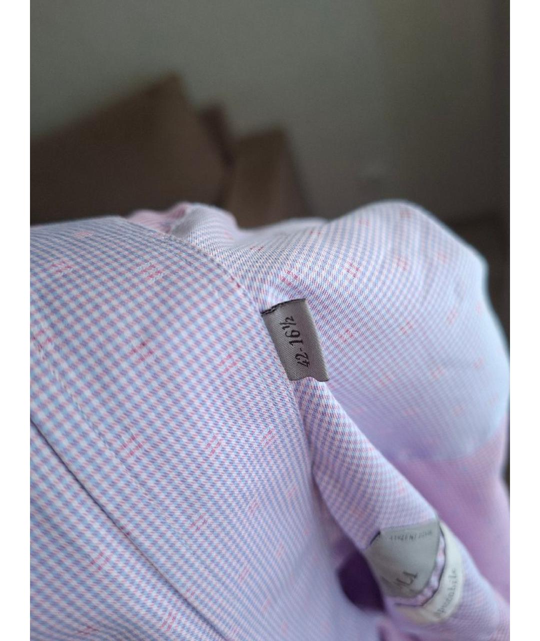 CANALI Розовая хлопковая классическая рубашка, фото 3