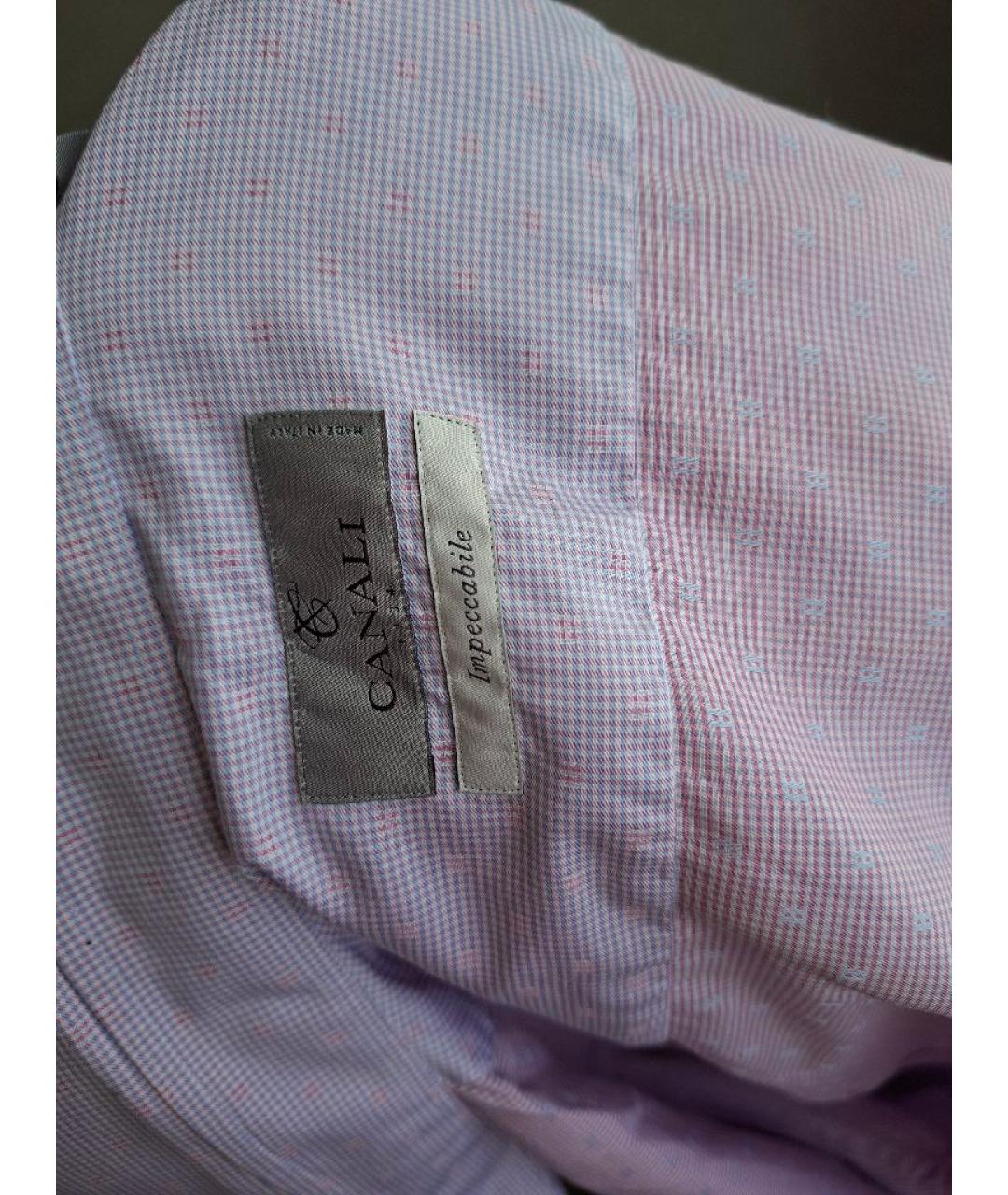 CANALI Розовая хлопковая классическая рубашка, фото 2