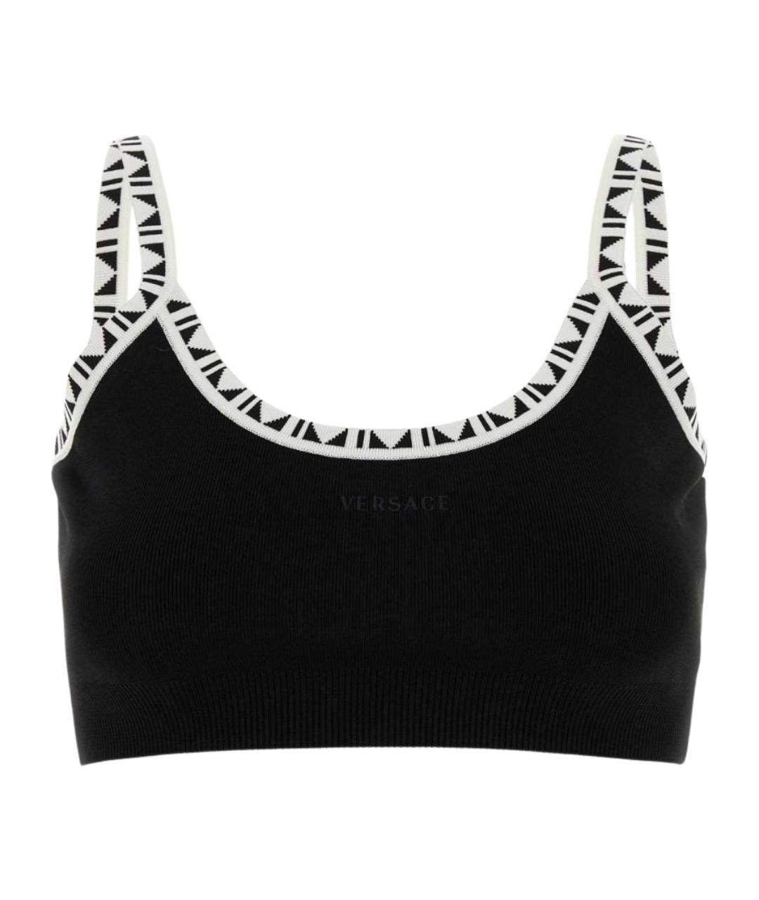 VERSACE Черная вискозная майка, фото 3