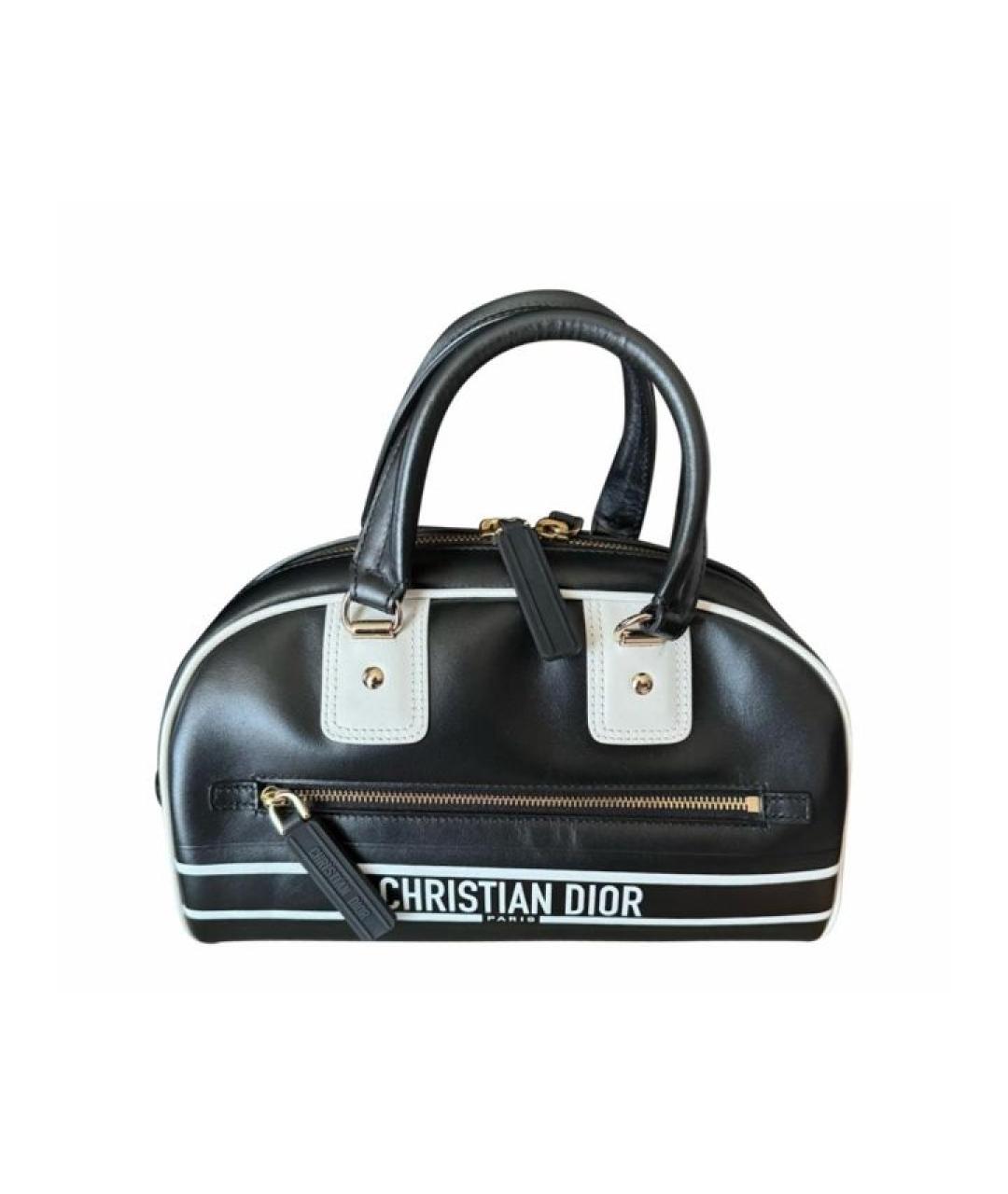 CHRISTIAN DIOR Черная кожаная сумка с короткими ручками, фото 10