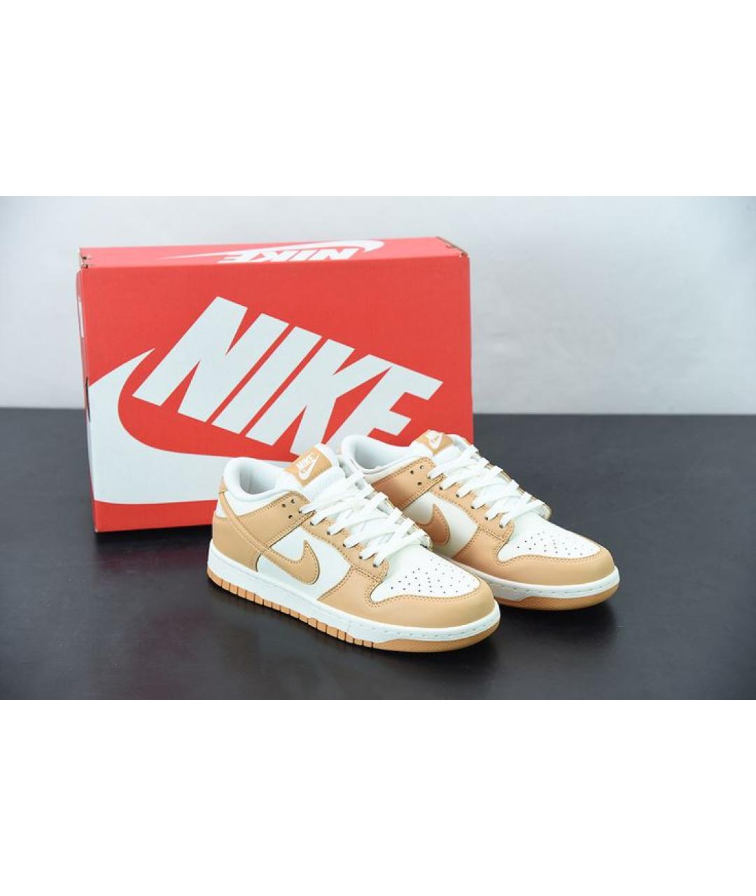 NIKE Бежевые кожаные кроссовки, фото 2
