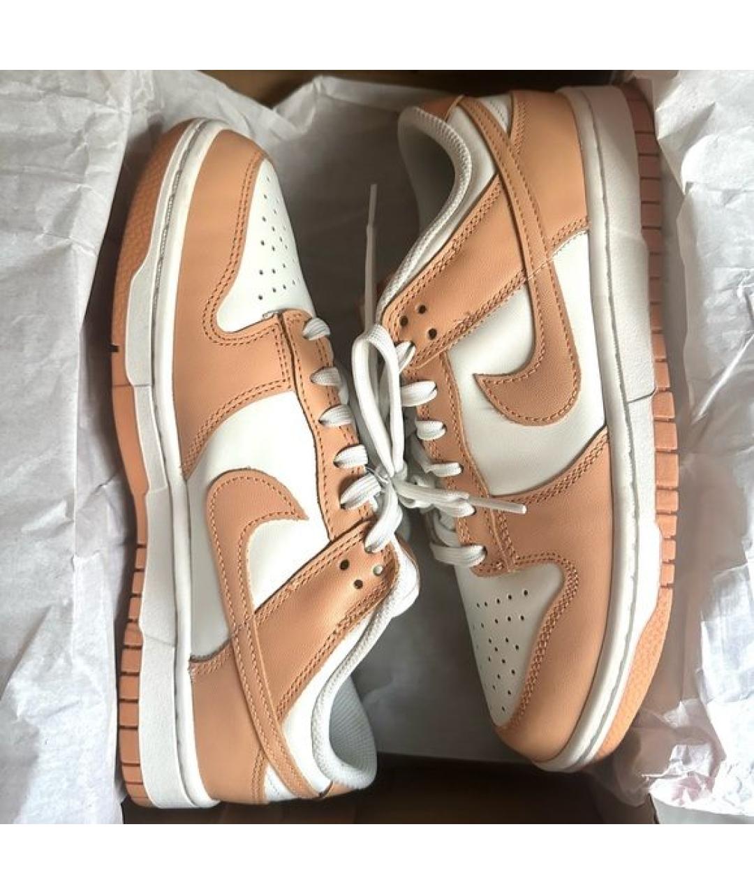 NIKE Бежевые кожаные кроссовки, фото 3