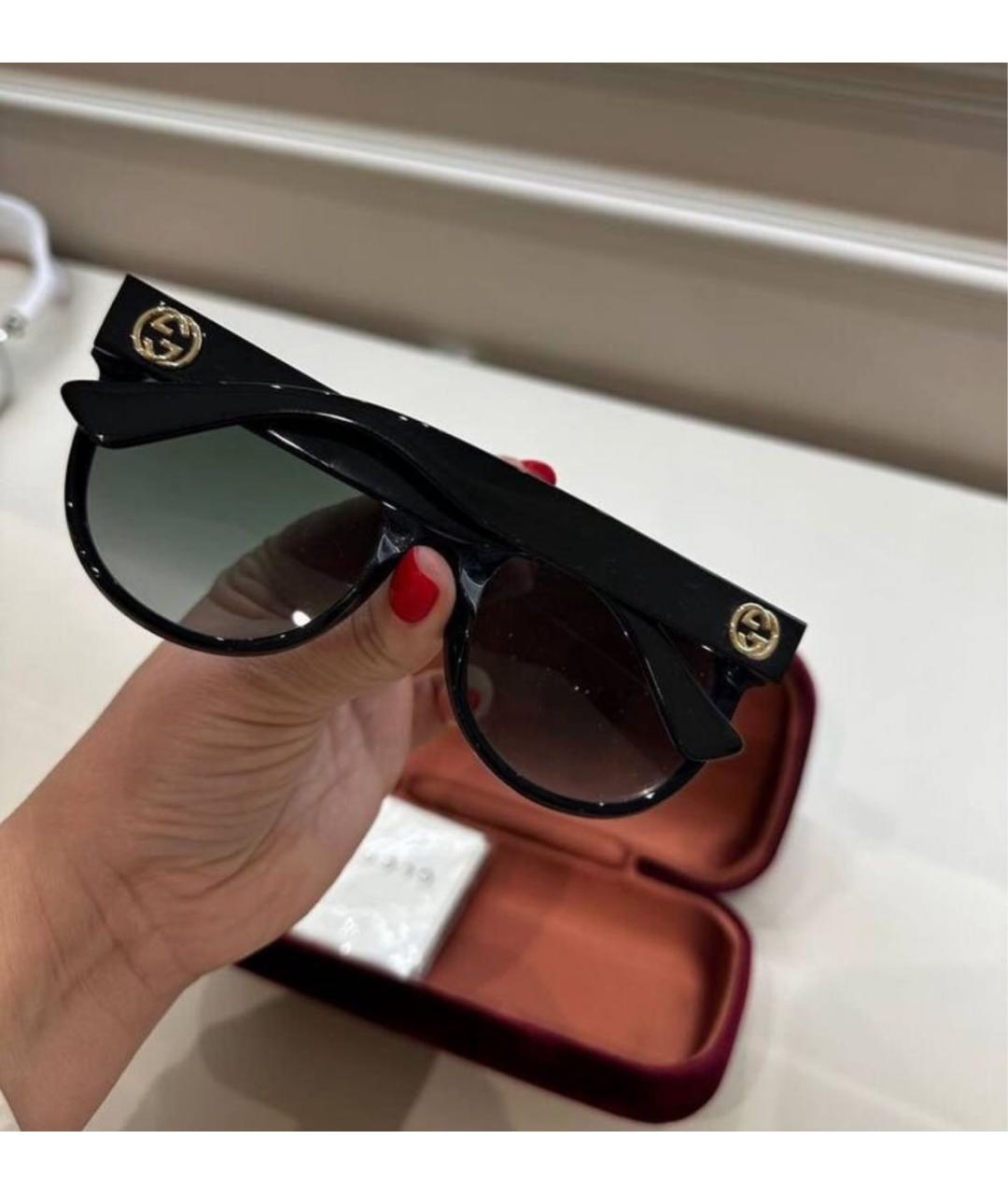 GUCCI Черные пластиковые солнцезащитные очки, фото 2