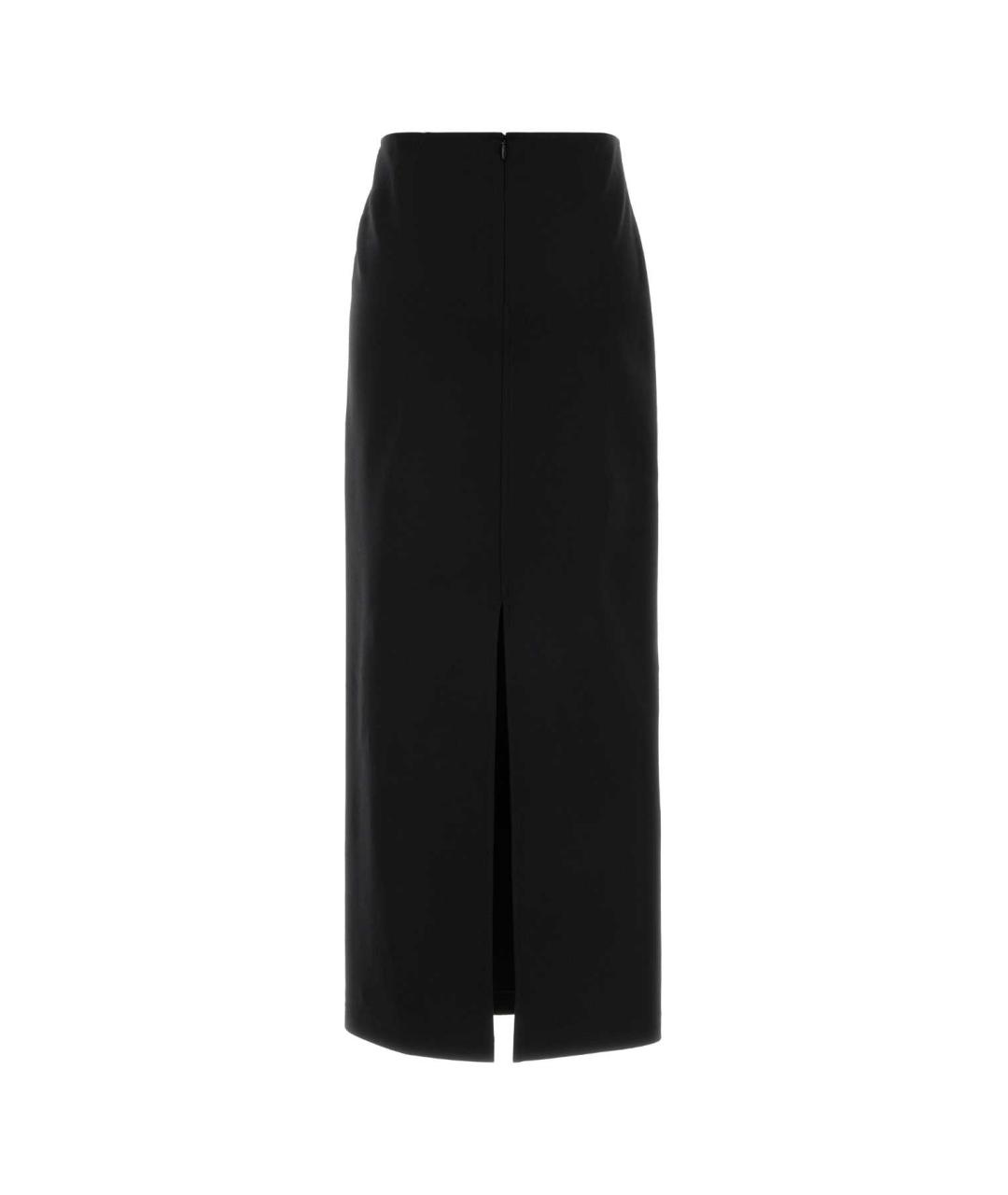 JIL SANDER Черная шерстяная юбка миди, фото 2