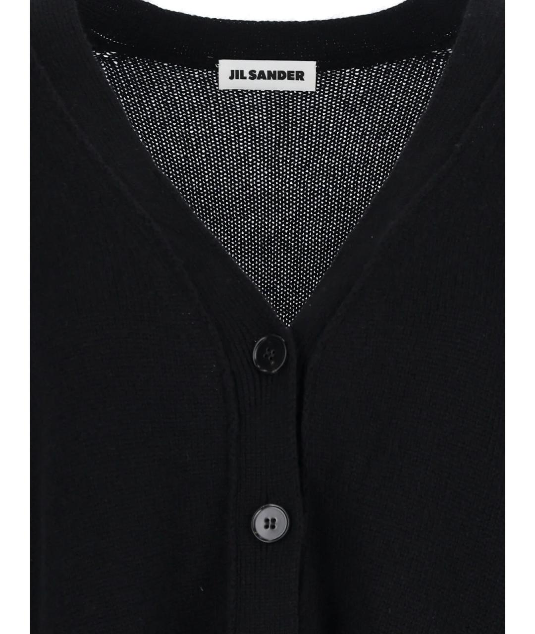 JIL SANDER Черный кашемировый кардиган, фото 3