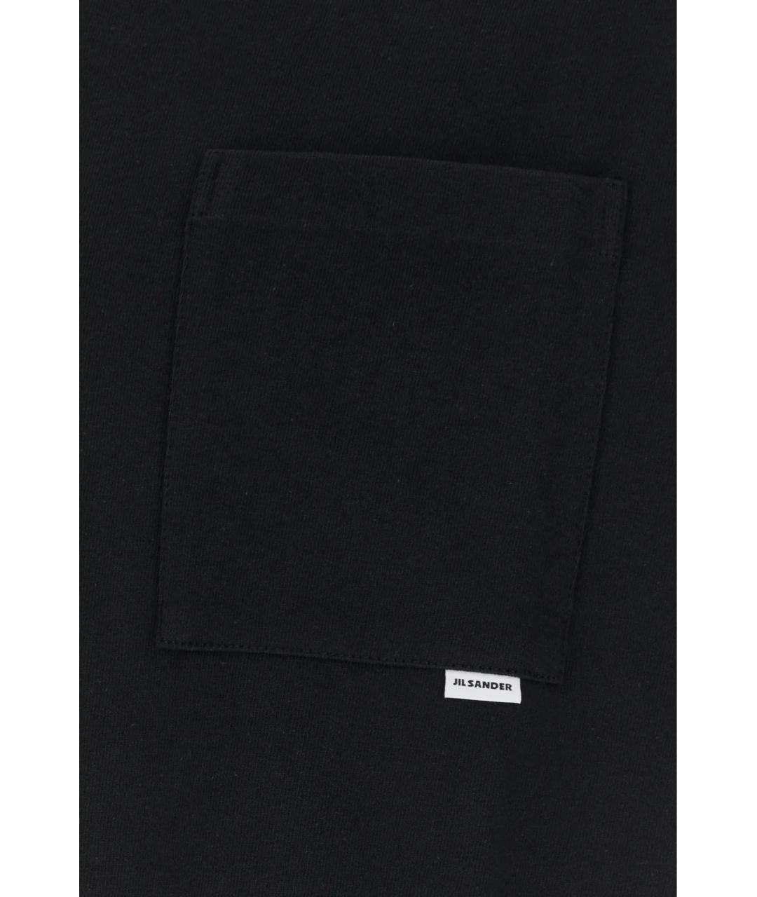 JIL SANDER Черная хлопковая футболка, фото 3