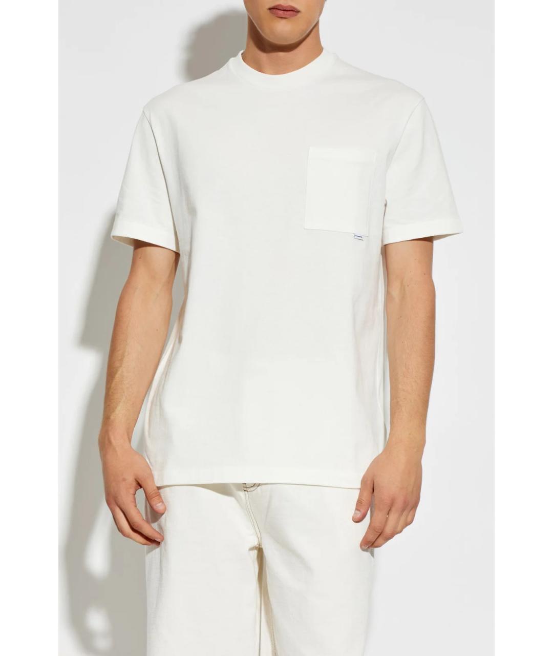 JIL SANDER Белая хлопковая футболка, фото 3