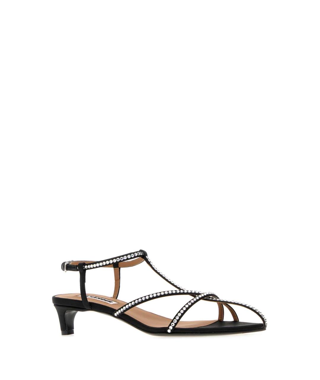 JIL SANDER Черные кожаные босоножки, фото 1