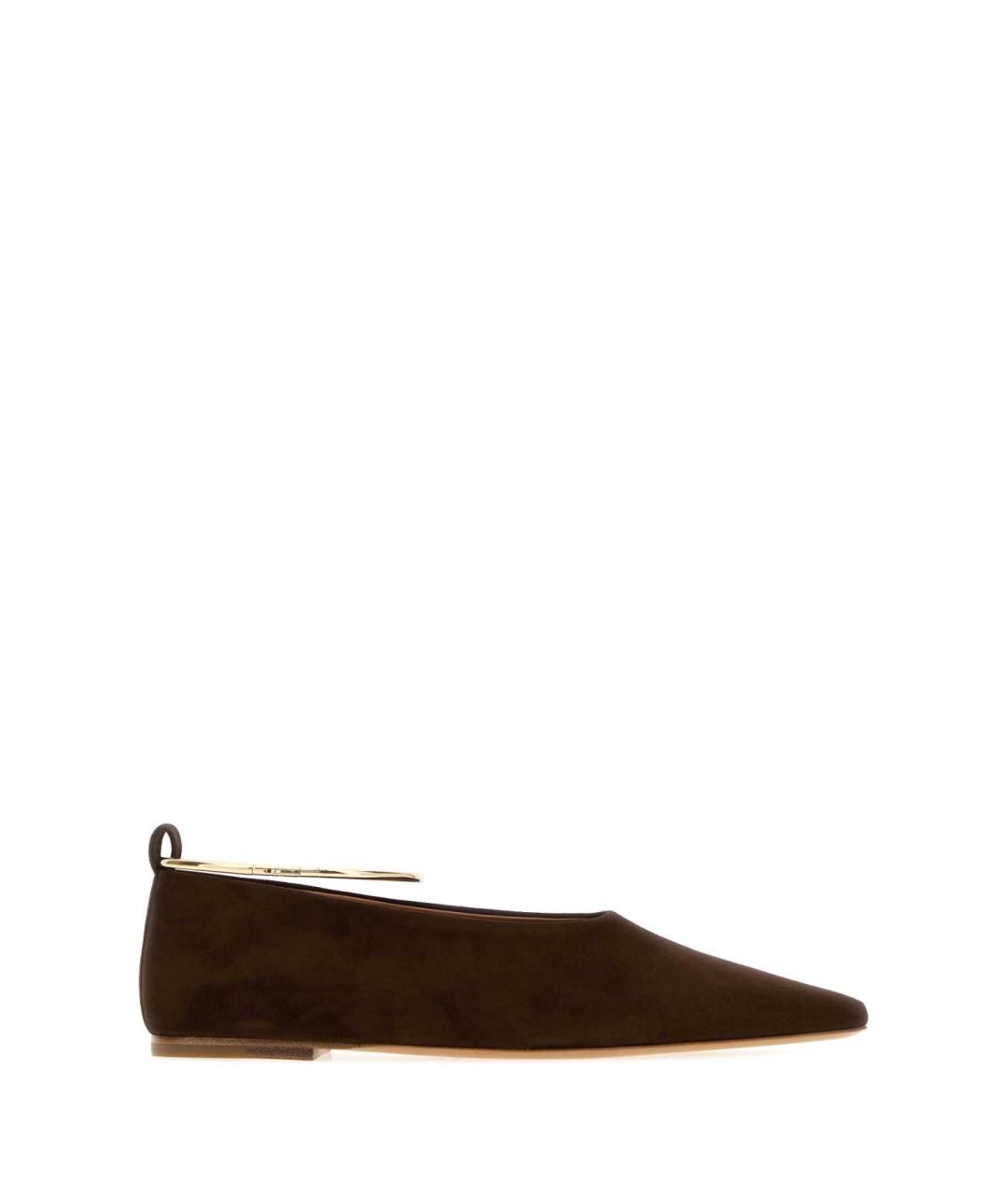 JIL SANDER Коричневые кожаные балетки, фото 1