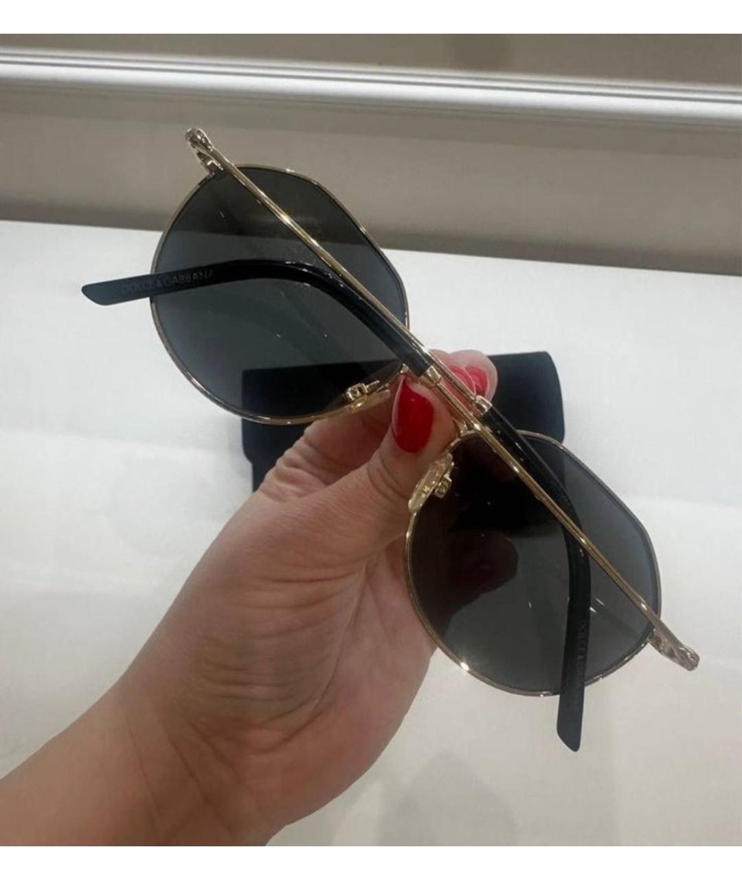 DOLCE&GABBANA Черные металлические солнцезащитные очки, фото 2