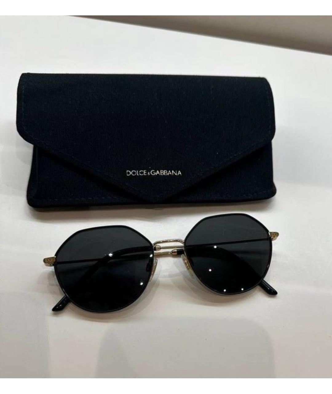 DOLCE&GABBANA Черные металлические солнцезащитные очки, фото 5