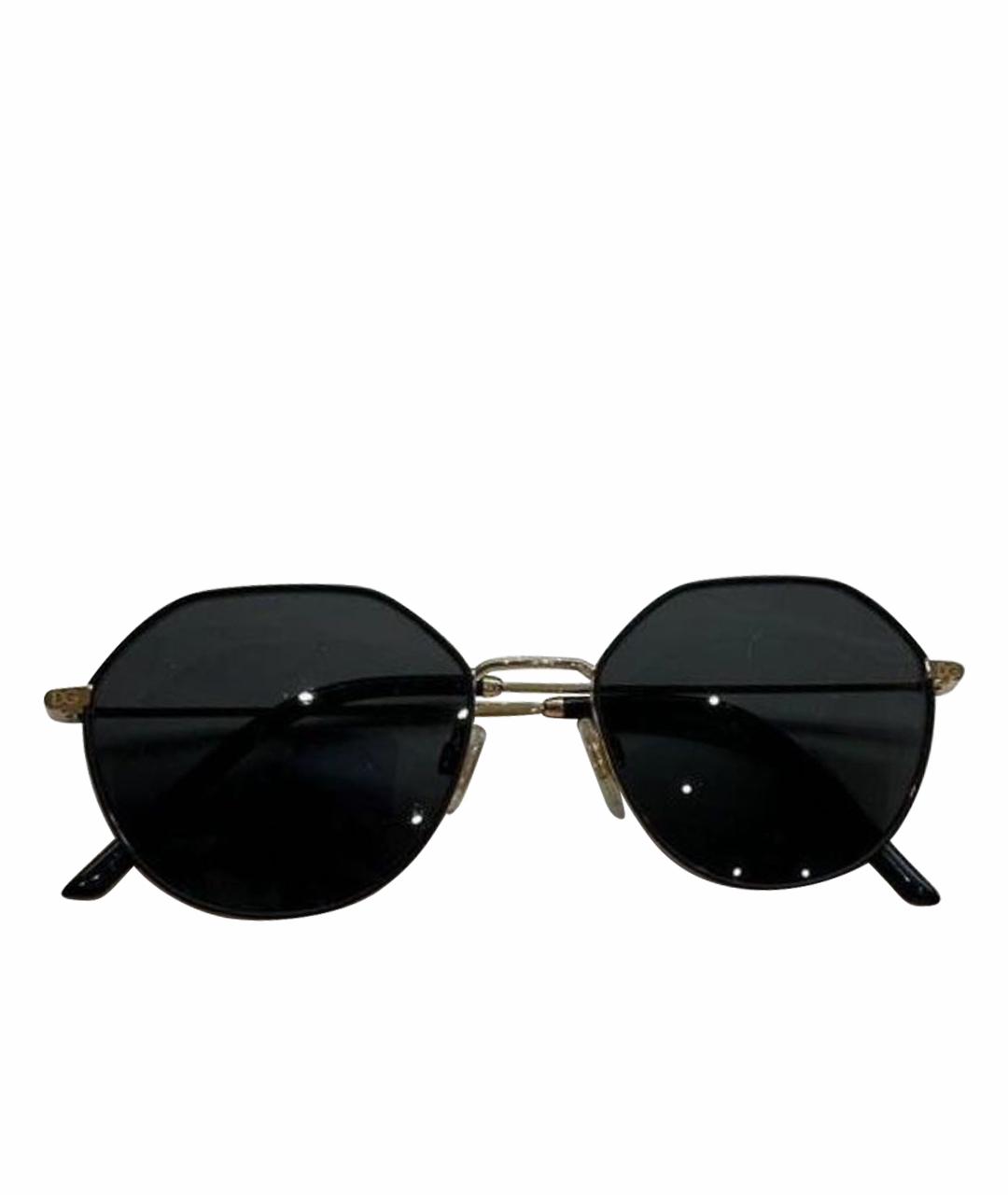 DOLCE&GABBANA Черные металлические солнцезащитные очки, фото 1